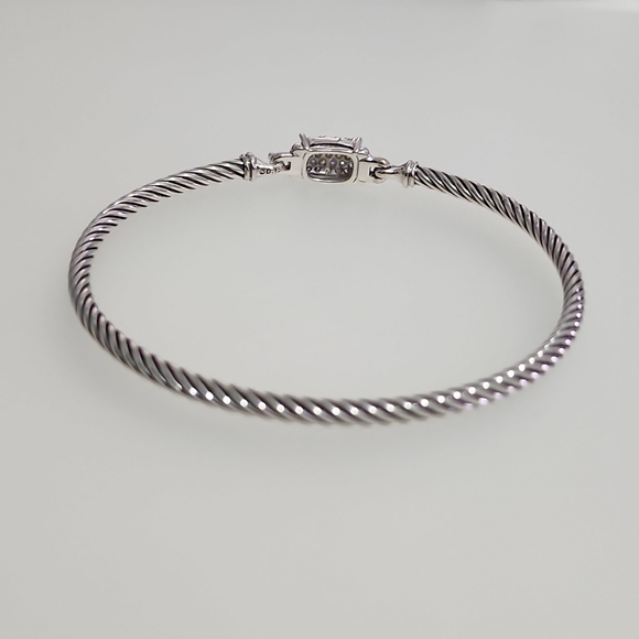 David Yurman Silver Wheaton bracelet with Diamonds - Picture 4 of 5
